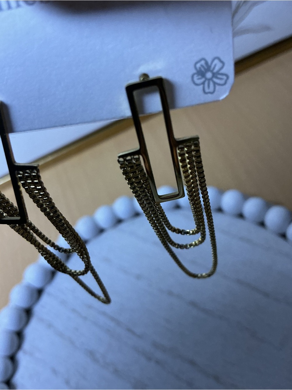 & Other Stories Gold Geometric Chain Drop Earrings